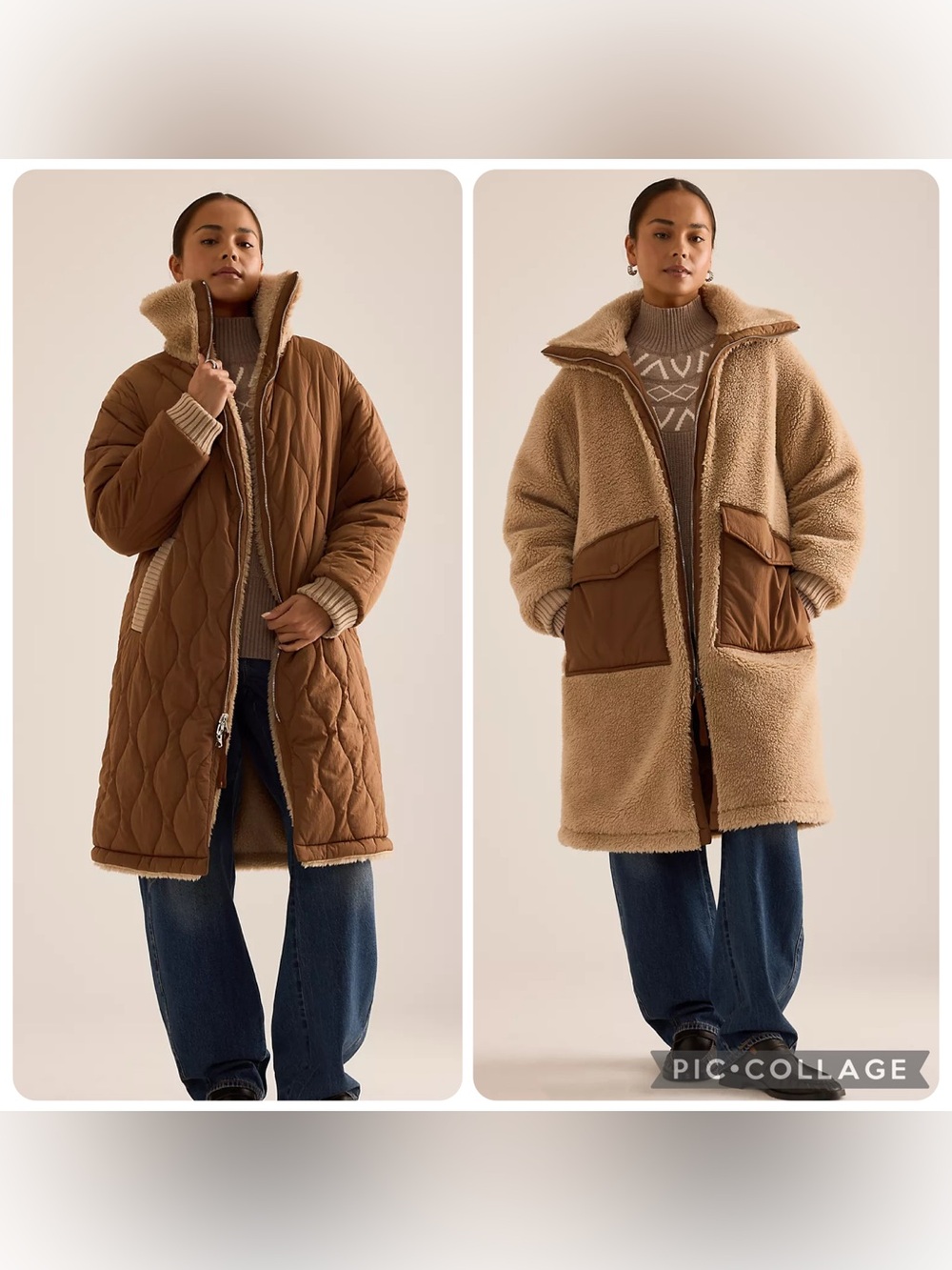 Varley Theia Reversible Sherpa Quilted Coat Après Ski Size M NWT
